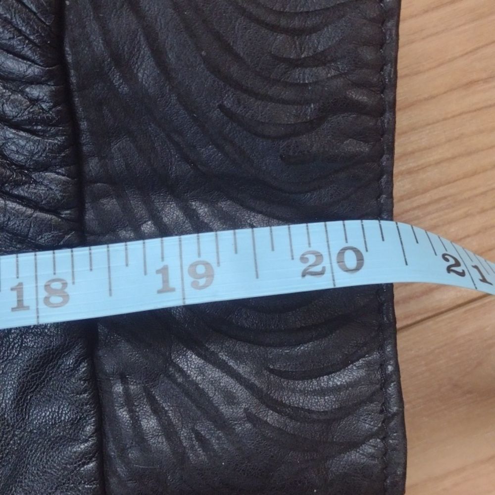 The Leather Warehouse Black Leather Blazer with Animal Print Trim Size 6 - Picture 11 of 12